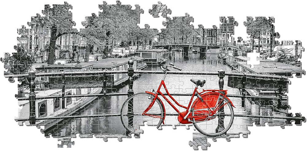 Пазл. Велосипед. Амстердам, панорама, 1000 эл. (Clementoni)